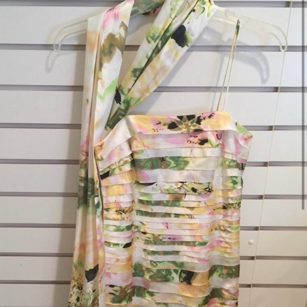 Beautiful floral silk Dress with wrap